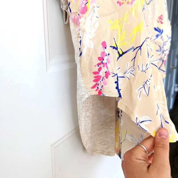 Zara Cream/Floral Sheer Blouse - Size S - Picture 2 of 5